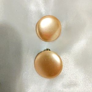 Small Champagne Circle Clip On Earrings
